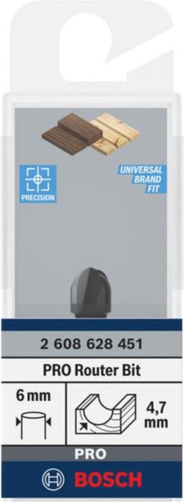 Immagine prodotto Bosch Professional Zubehör Fresa a filetto, 6 mm, R1 4,7 mm, P 9,5 mm, L 9,2 mm, G 40 mm