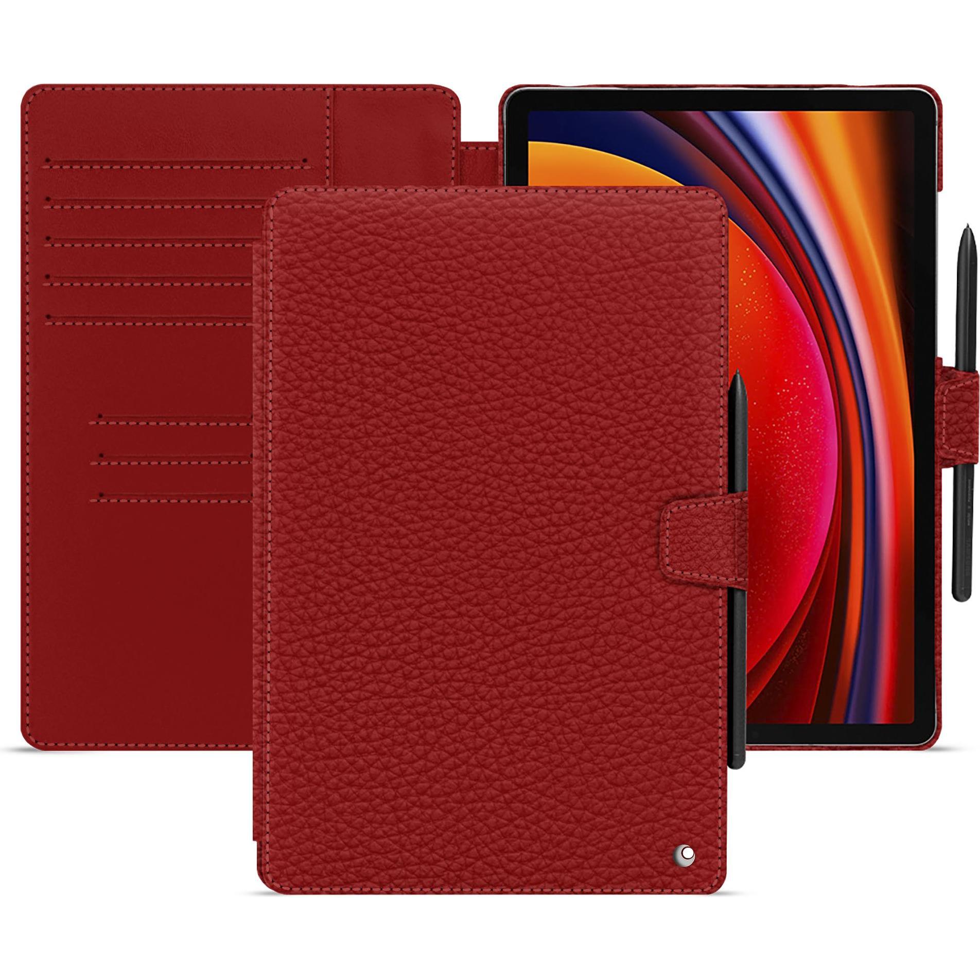 Noreve Lederschutzhülle Samsung Galaxy Tab S9 (Galaxy Tab S9), Tablet Hülle, Rot
