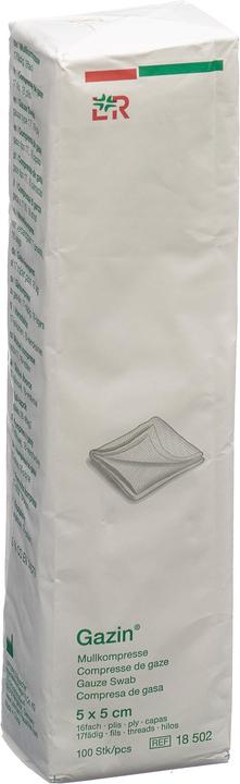 Actual product image Gazin Mullkompressen 5x5cm 16-fach unsteril
