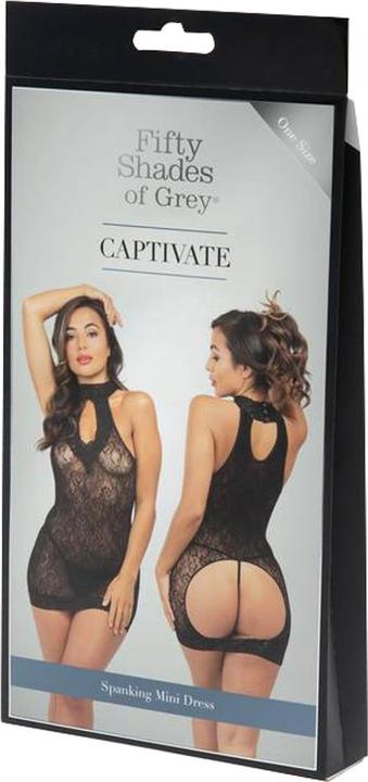 Actual product image Fifty Shades of Grey Captivate Plus Size Mini Dress One Size Queen - Black (XL)