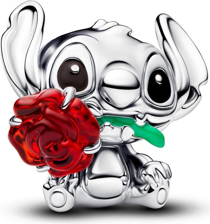 Pandora Disney Stitch Rose Murano-Glas-Anhänger (Emaille, Glas, Silber 925)