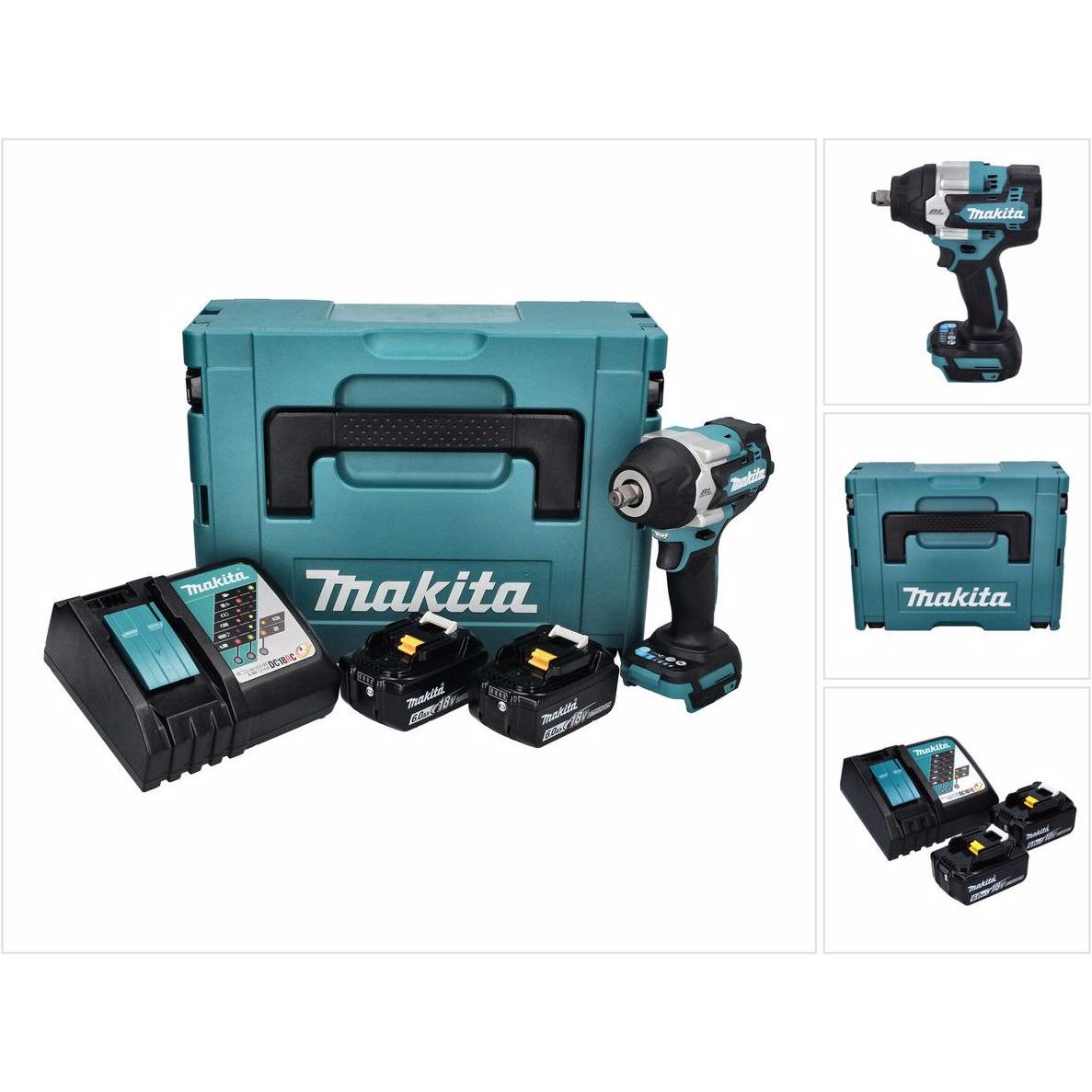 Thumbnail - Makita, Bohrmaschine + Akkuschrauber, DTW 700 RGJ Akku Schlagschrauber 18 V 700 Nm 1/2" XPT Brushless + 2x Akku 6,0 Ah +...