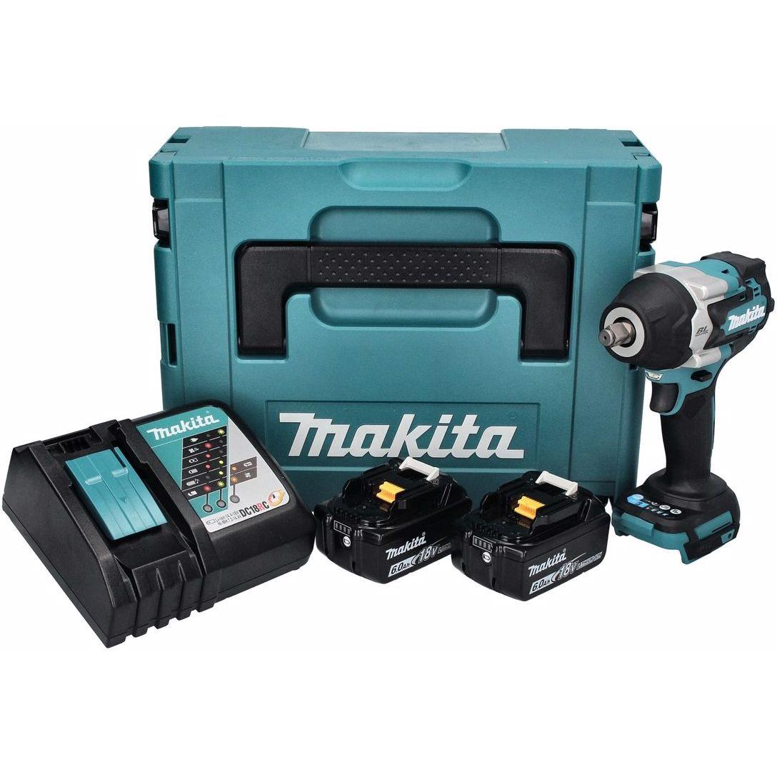 Thumbnail - Makita, Bohrmaschine + Akkuschrauber, DTW 700 RGJ Akku Schlagschrauber 18 V 700 Nm 1/2" XPT Brushless + 2x Akku 6,0 Ah +...