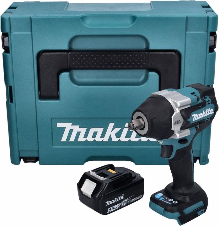 Produktbild Makita DTW 700 G1J Akku Schlagschrauber 18 V 700 Nm 1/2" XPT Brushless + 1x Akku 6,0 Ah + Makpac - o