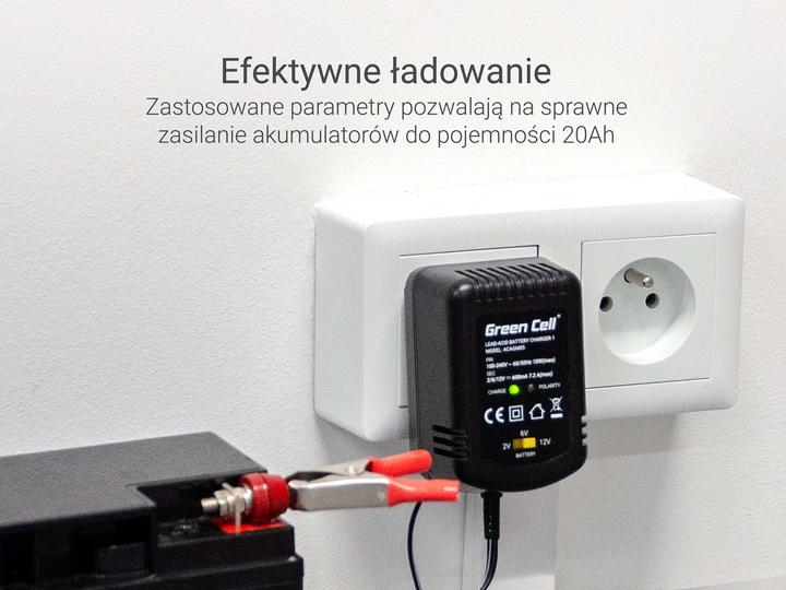 Actual product image GreenCell Charger (12V, 6V, 0.60 A)