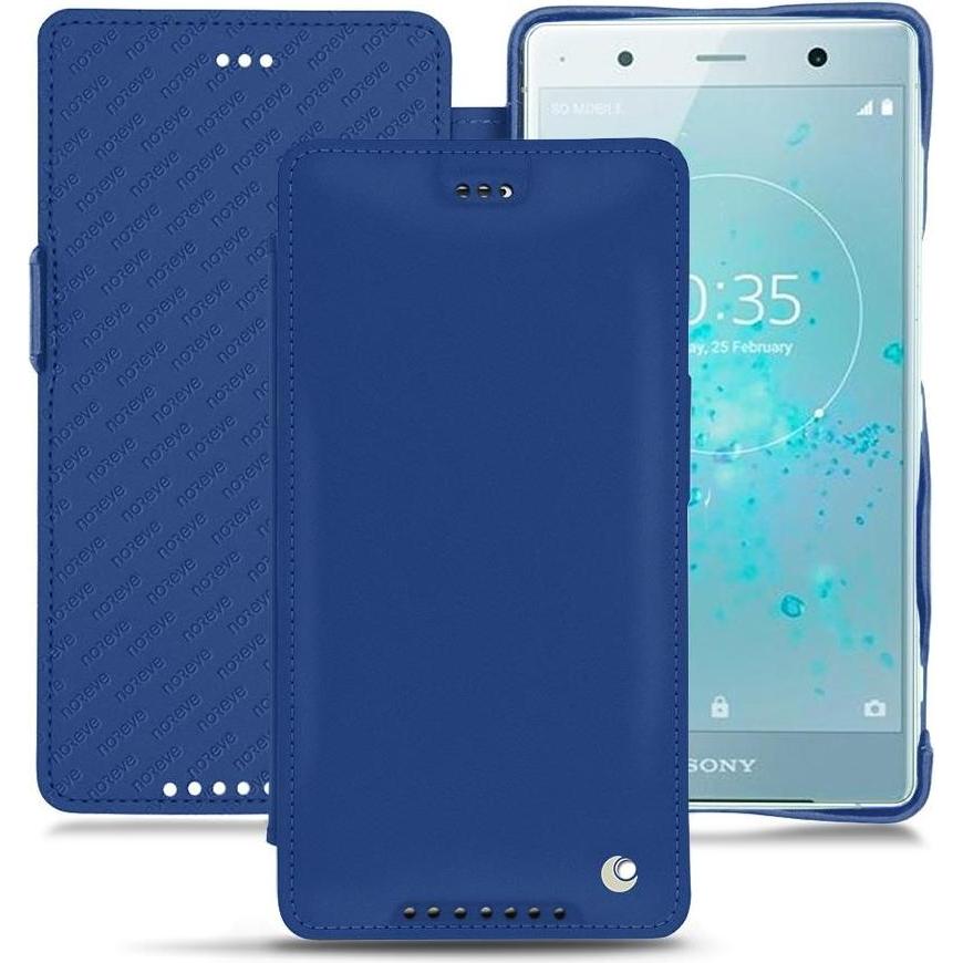 Noreve Lederschutzhülle horizontal (Sony Xperia XZ2 Premium), Smartphone Hülle, Blau