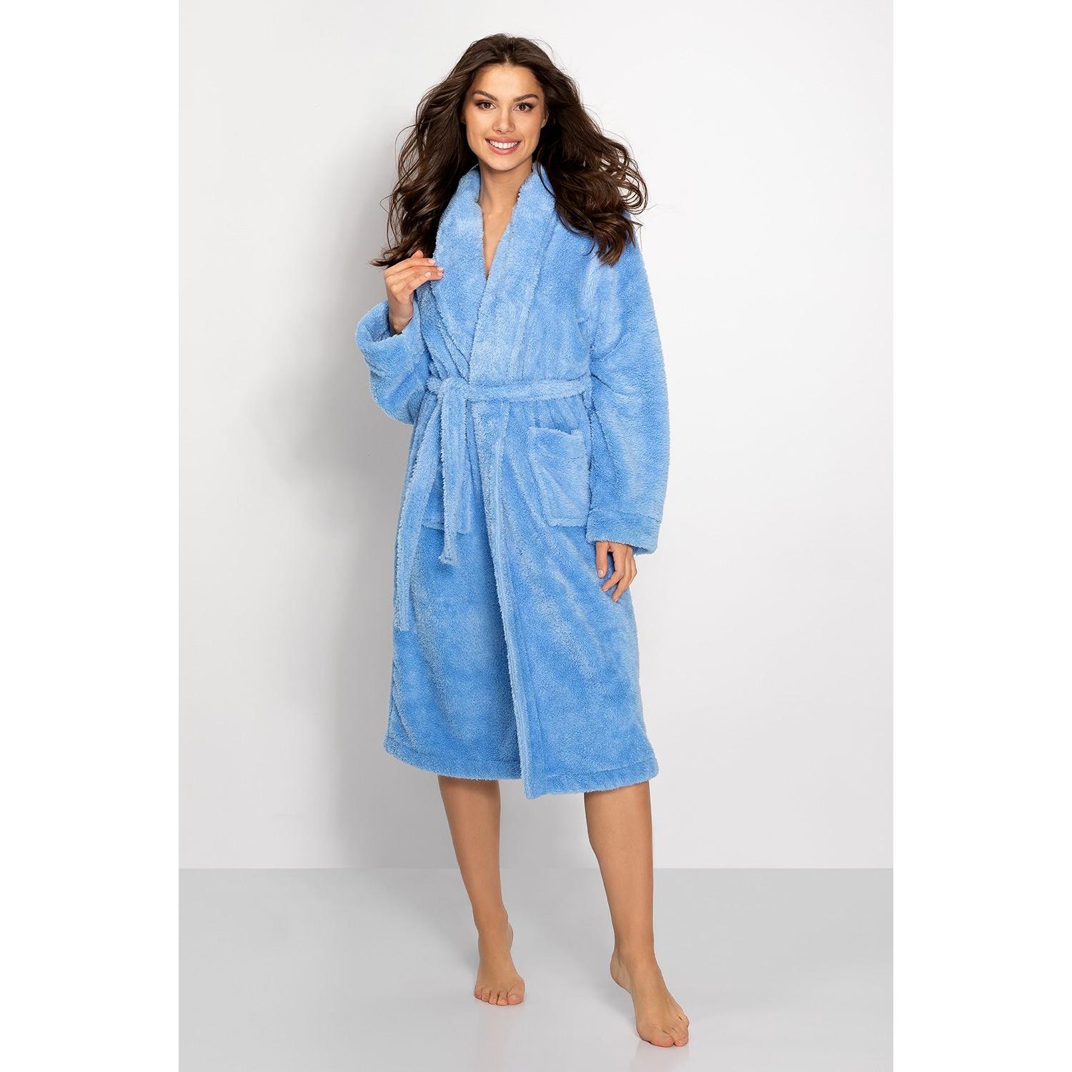 Momenti Per Me, Damen, Pyjama, Schlafrock model, Blau, (L)