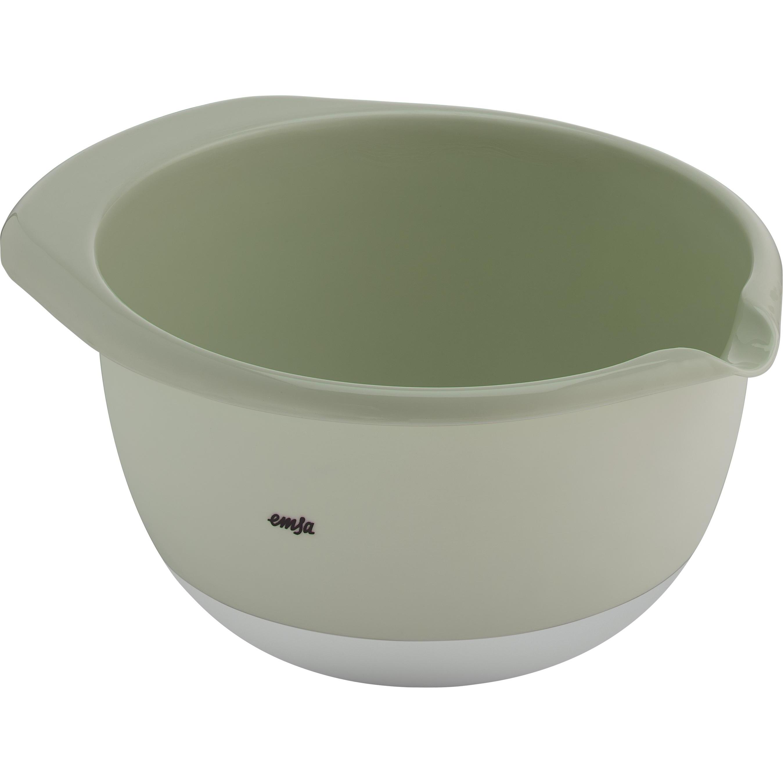 Emsa Prep&Bake Kunststoff-Rührschüssel grau+grün 2,8L, Schüssel + Schale, Grün
