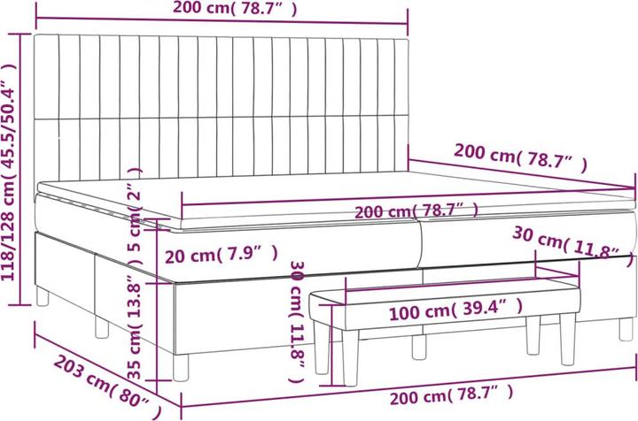 Produktbild vidaXL Boxspringbett (200 x 200 cm)