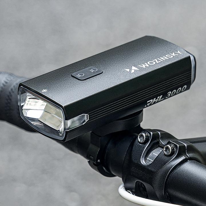 Image du produit Wozinsky Fahrrad-Frontlicht + USB-C-Kabel (3000 lm) - Schwarz (3000 lm)