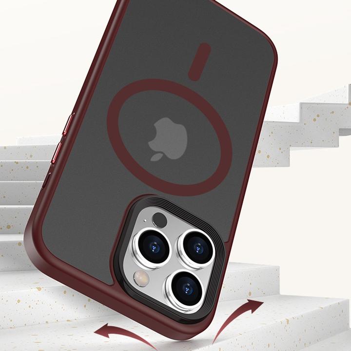 Produktbild Apfelkiste iPhone 15 Pro MagSafe Hybrid Hardcase Hülle mit TPU Bumper, Schwarz (Apple iPhone 15 Pro)