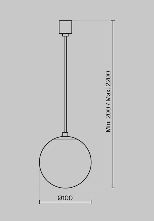 Image du produit Maytoni Luna LED Suspension, lampe à suspendre 5W 220cm noir 4000K 90Ra Ø10cm blanc neutre