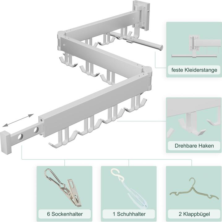 Actual product image Relaxdays Klappbarer Wäscheständer für Wandmontage