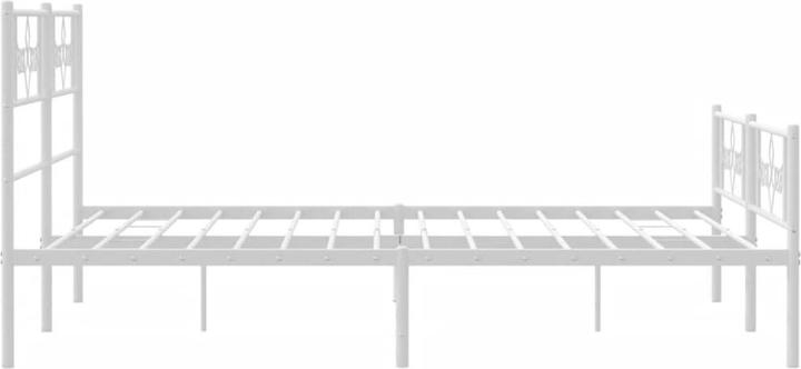 Produktbild vidaXL Bettgestell Kopfteil Fussteil Metallbett Bett Doppelbett Weiss 120x190cm (120 x 190 cm)