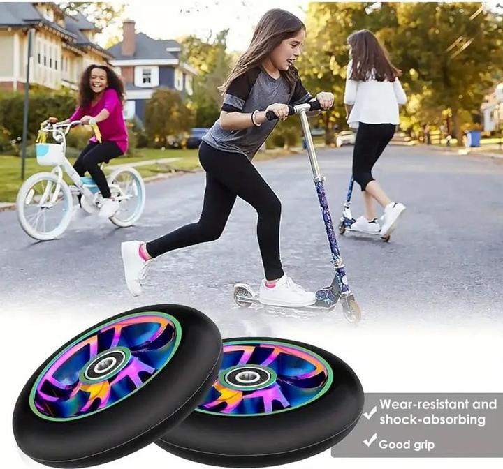 Produktbild Graw Jump Ramps 2 Stück Performance Scooter Räder 100mm, Metallic Colorful