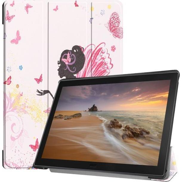 Thumbnail - MU Style Dreifach faltbare Hülle mit Muster (Tab E10), Tablet Hülle, Mehrfarbig