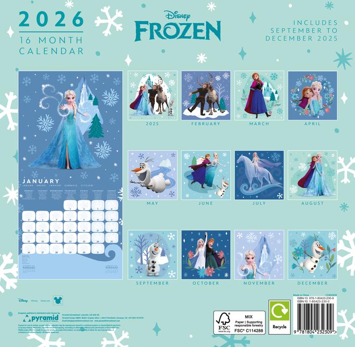 Image du produit Pyramid Disney Frozen Square Calendar 2026 30x30 (Spécial)
