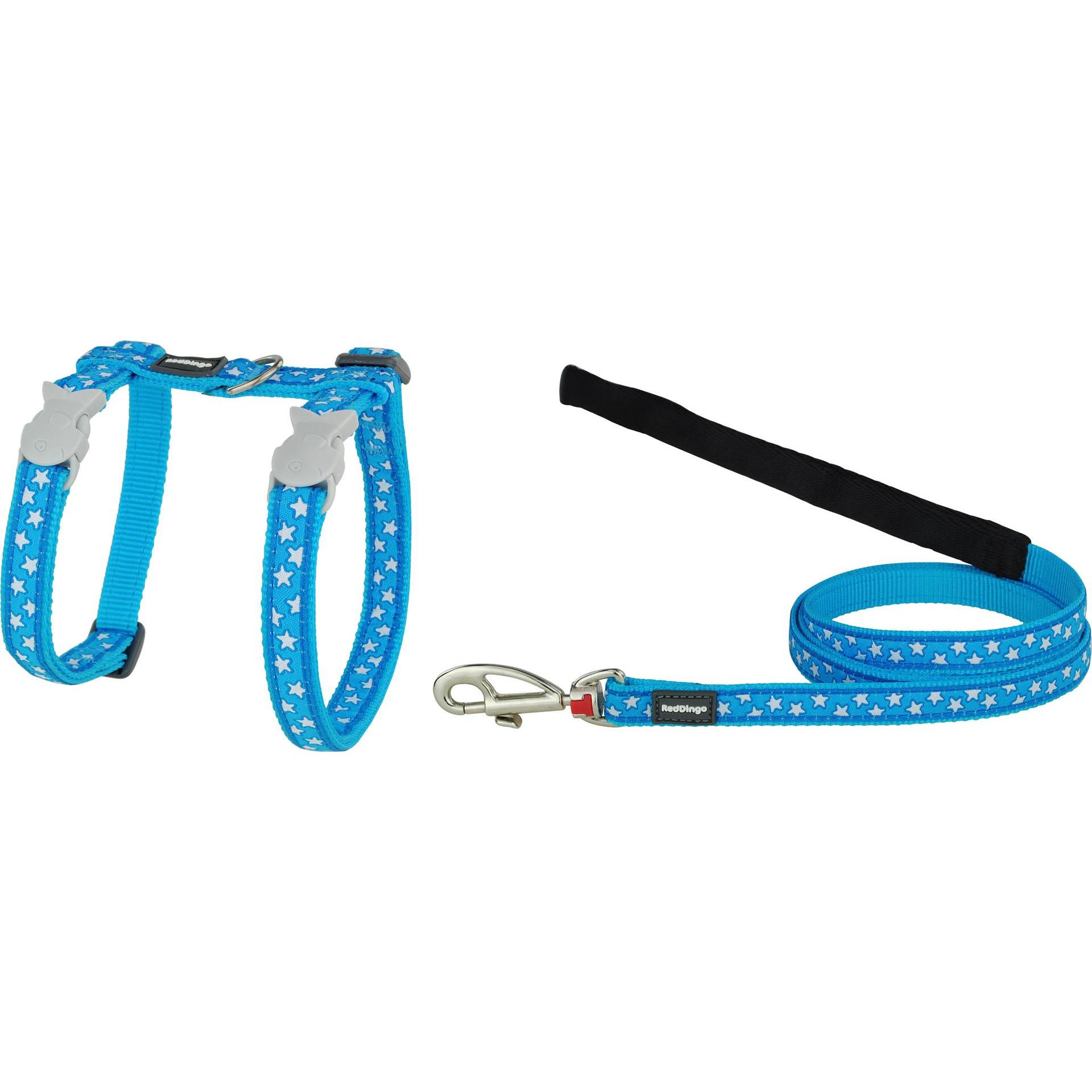 Red Dingo Poitrail-Sangle Chat Style Étoile Blanche Et Turquoise