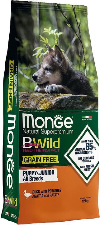 Immagine prodotto Monge Cucciolo senza cereali e anatra junior (Cucciolo + gattino, 1 pz., 12000 g)