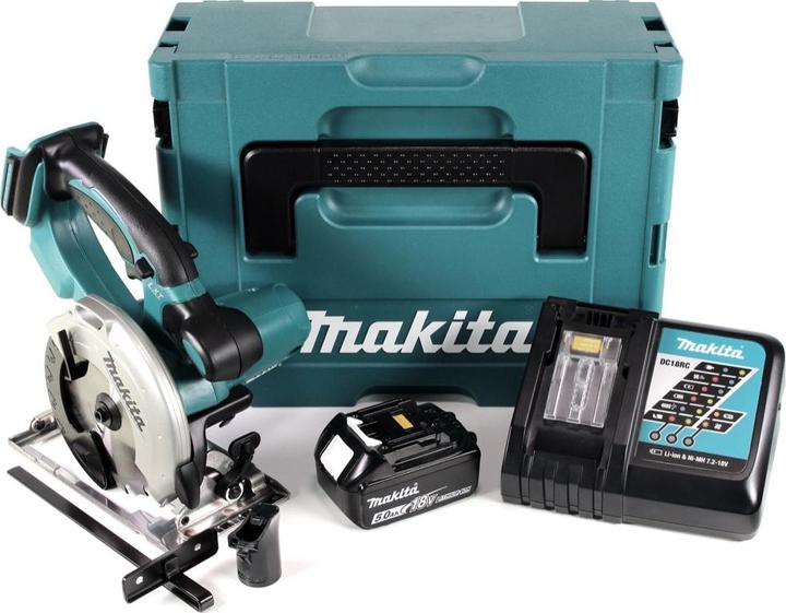Produktbild Makita DSS 501 RT1J 18V 136 mm Li-ion Akku Handkreissäge im Makpac + 1x 5,0 Ah Akku + Ladegerät