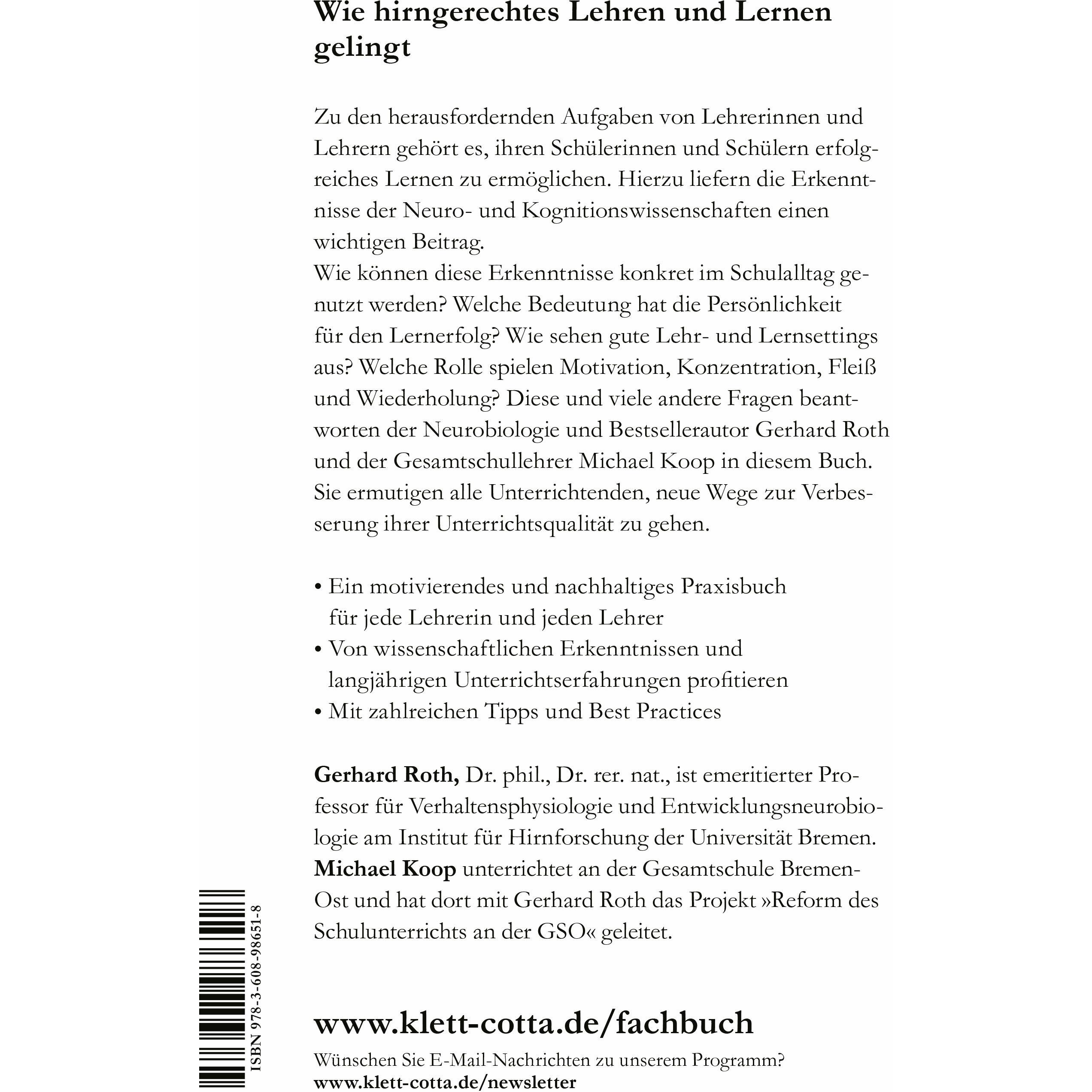 Thumbnail - Schule mit Köpfchen, Fachbücher von Gerhard Roth, Michael Koop