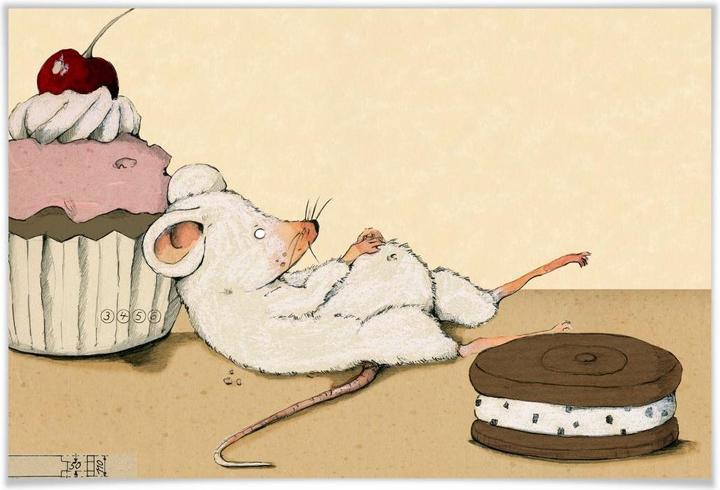 Produktbild Trenddeko Loske - Maus mit Muffin (45 x 30 cm)