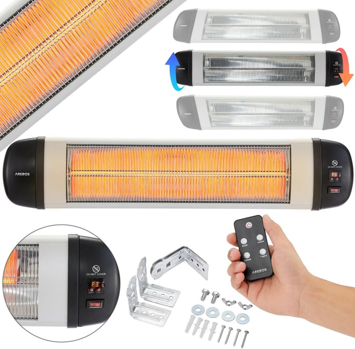 Actual product image Arebos Infrared heater 2500 W with remote control (2500 W)
