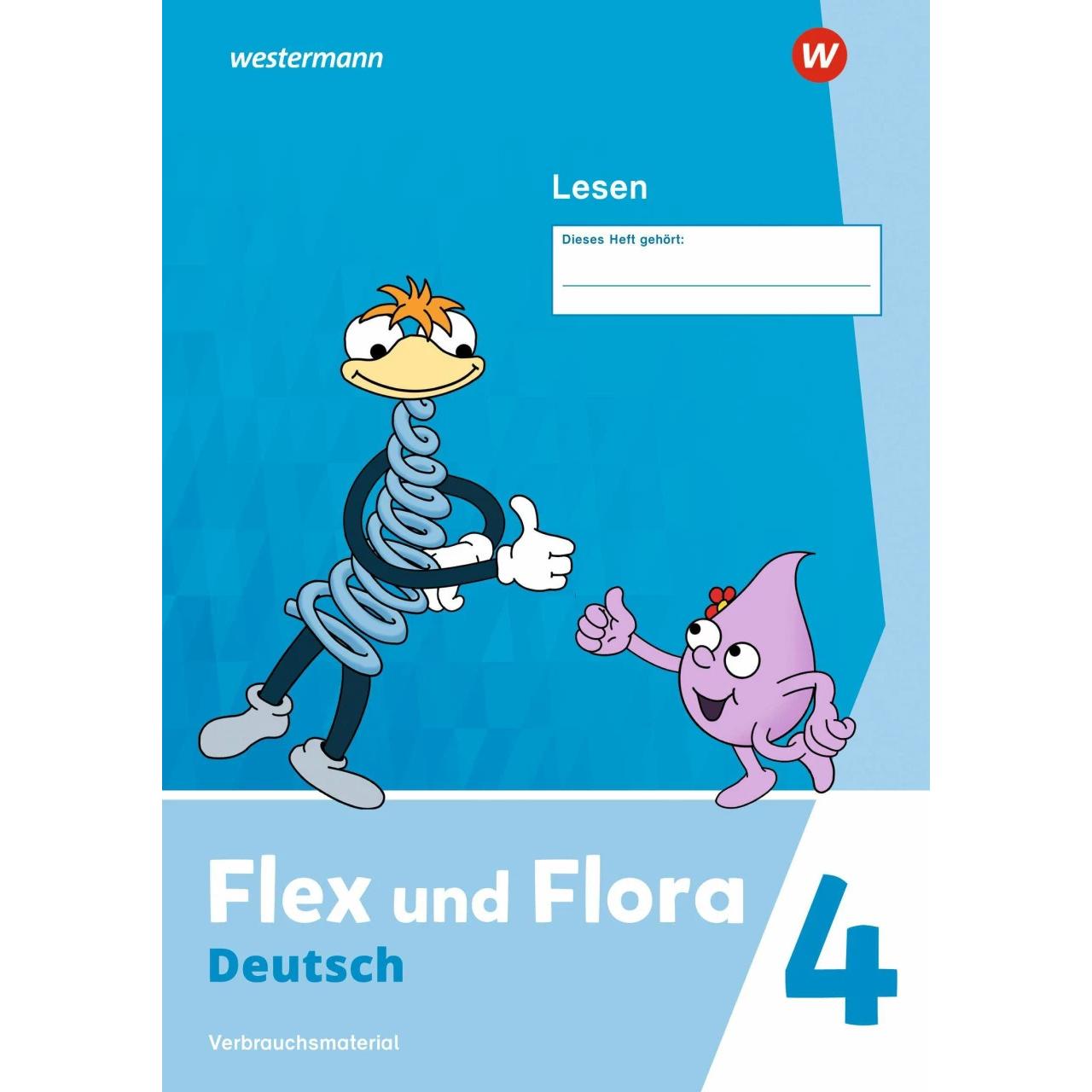 Flex und Flora 4. Heft Lesen. Verbrauchsmaterial, Schulbücher