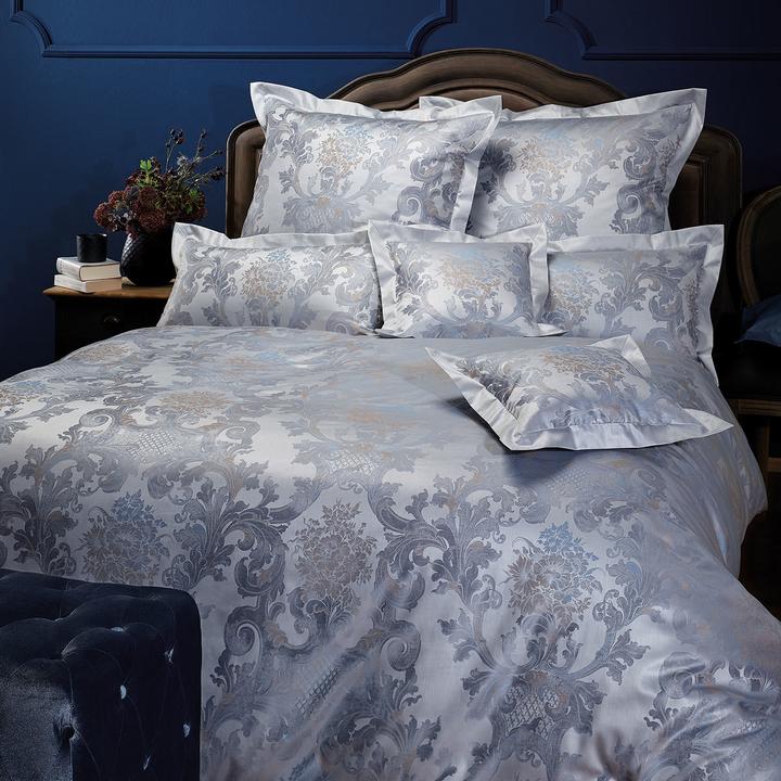 Produktbild Curt Bauer Mako-Brokat Damast Bettwäsche Louis XIV königsblau (Bettwäsche Set, 135x200 cm + 80x80 cm)