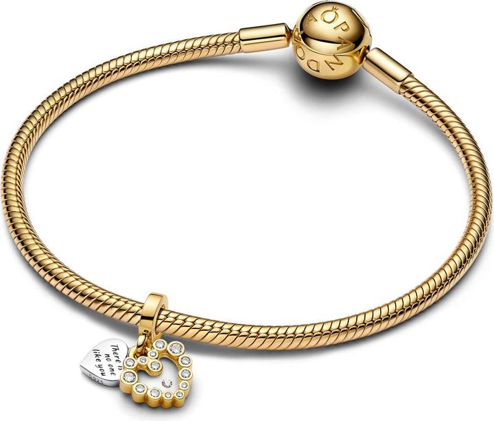 Immagine prodotto Pandora Funkelnder Doppel Herzanhänger Charm (Metallo, Argento 925, Dorato)