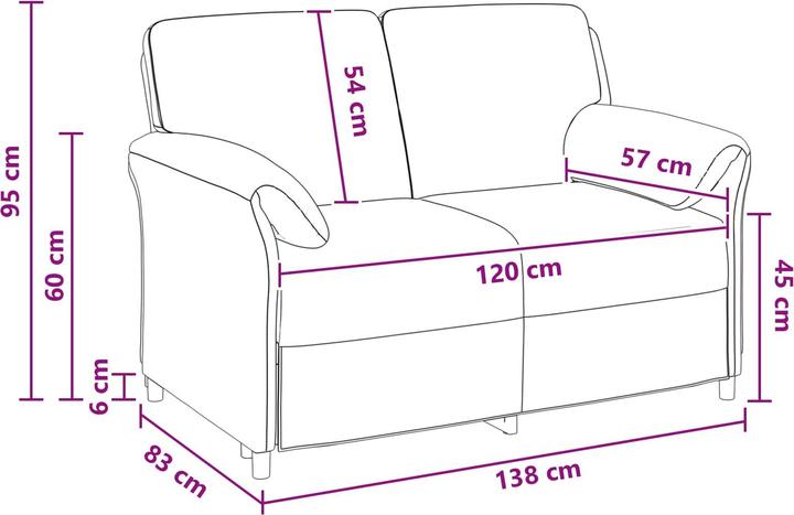 Produktbild vidaXL Modernes Sofa (2-Sitzer)