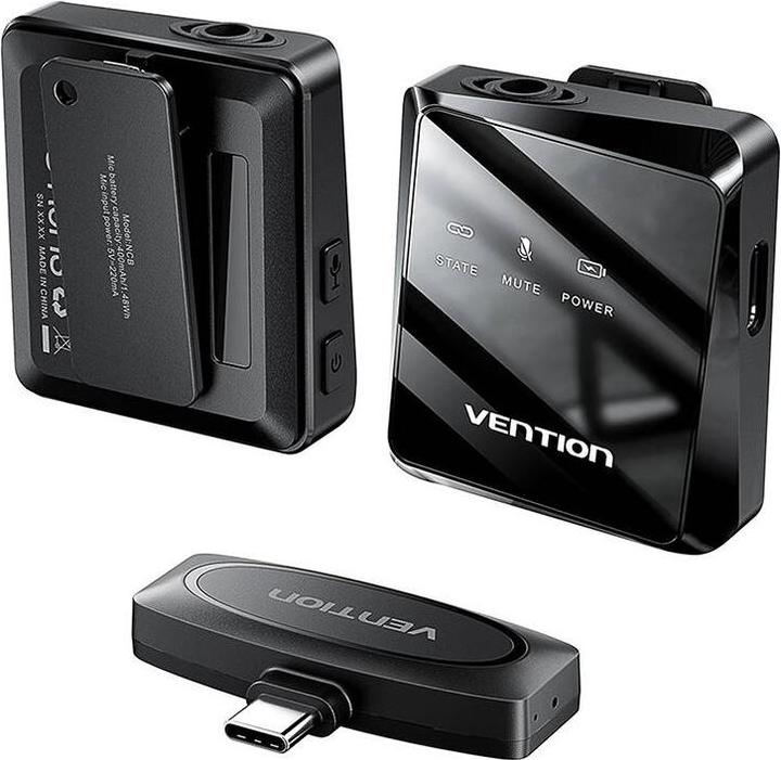 Image du produit Vention Micro sans fil x2 NCBB0 USB-C (noir)