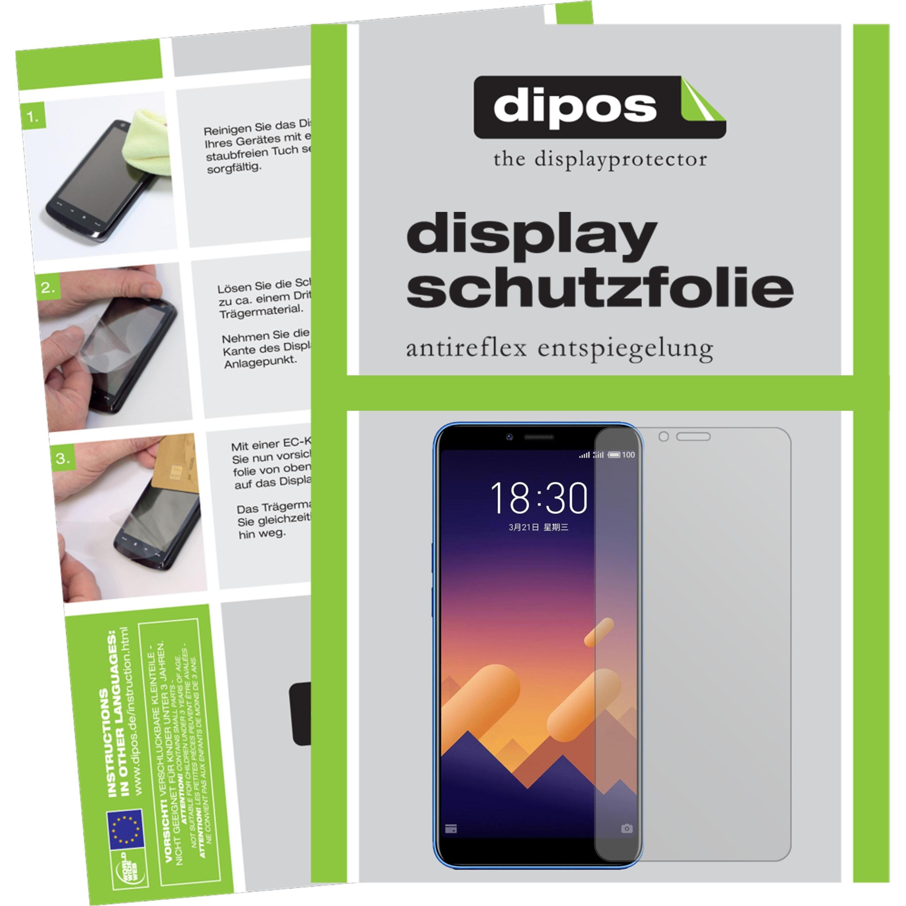 Dipos Displayschutzfolie Antireflex (2 Stück, Meizu E3), Smartphone Schutzfolie, Transparent