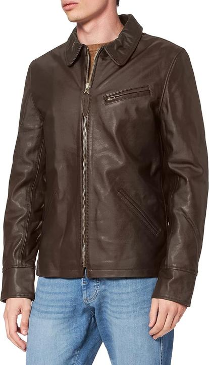 Schott Nyc Giacca in pelle con colletto da pilota (L)