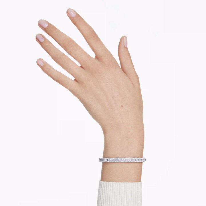 Produktbild Swarovski Matrix Armreif Baguette Schliff Weiss (18.50 cm, Swarovski Metall)
