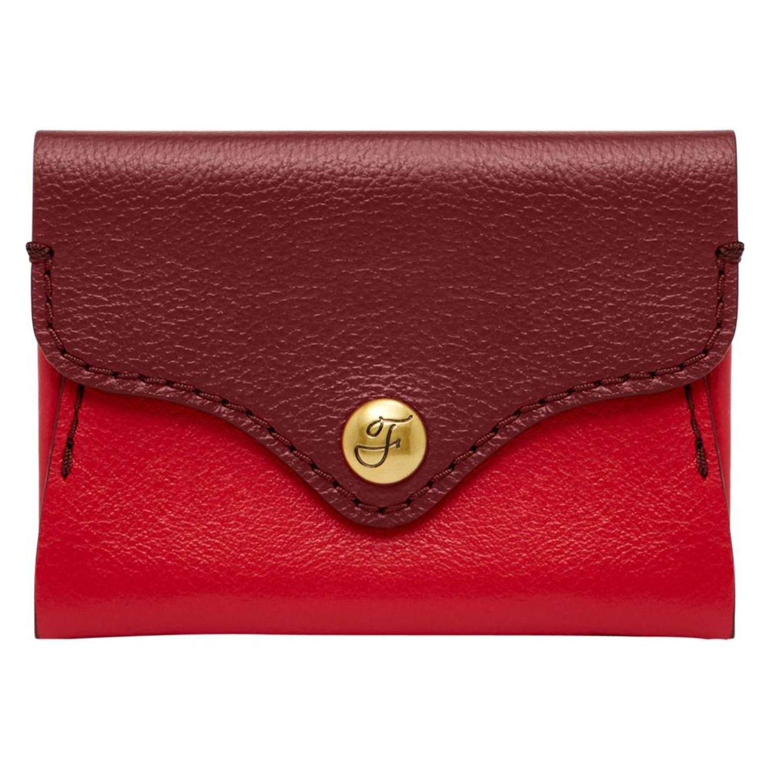 Fossil, Damen, Portemonnaie, Heritage Kreditkartenetui Leder 10 Cm, Rot