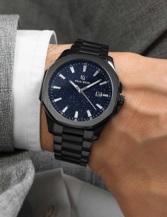 Immagine prodotto Paul Rich PR-46700 Herrenuhr Mercer Aventurine Black Blue 40,5 mm 5ATM (Orologio da polso analogico)