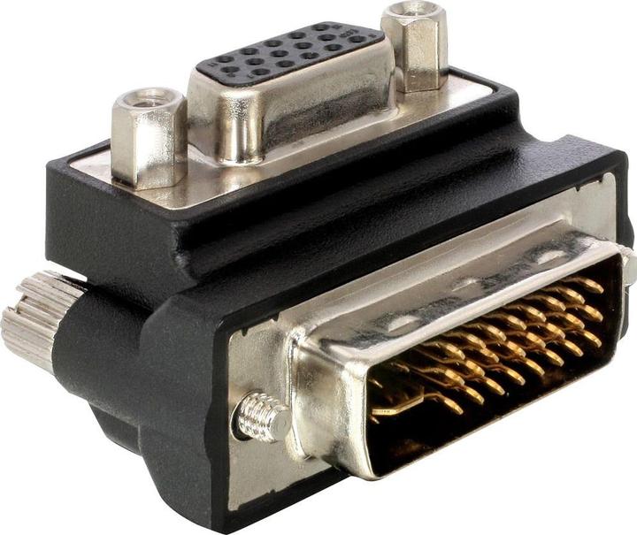 Image du produit Delock Adaptateur DVI-I mâle vers VGA femelle 90ø (VGA, 4 cm)