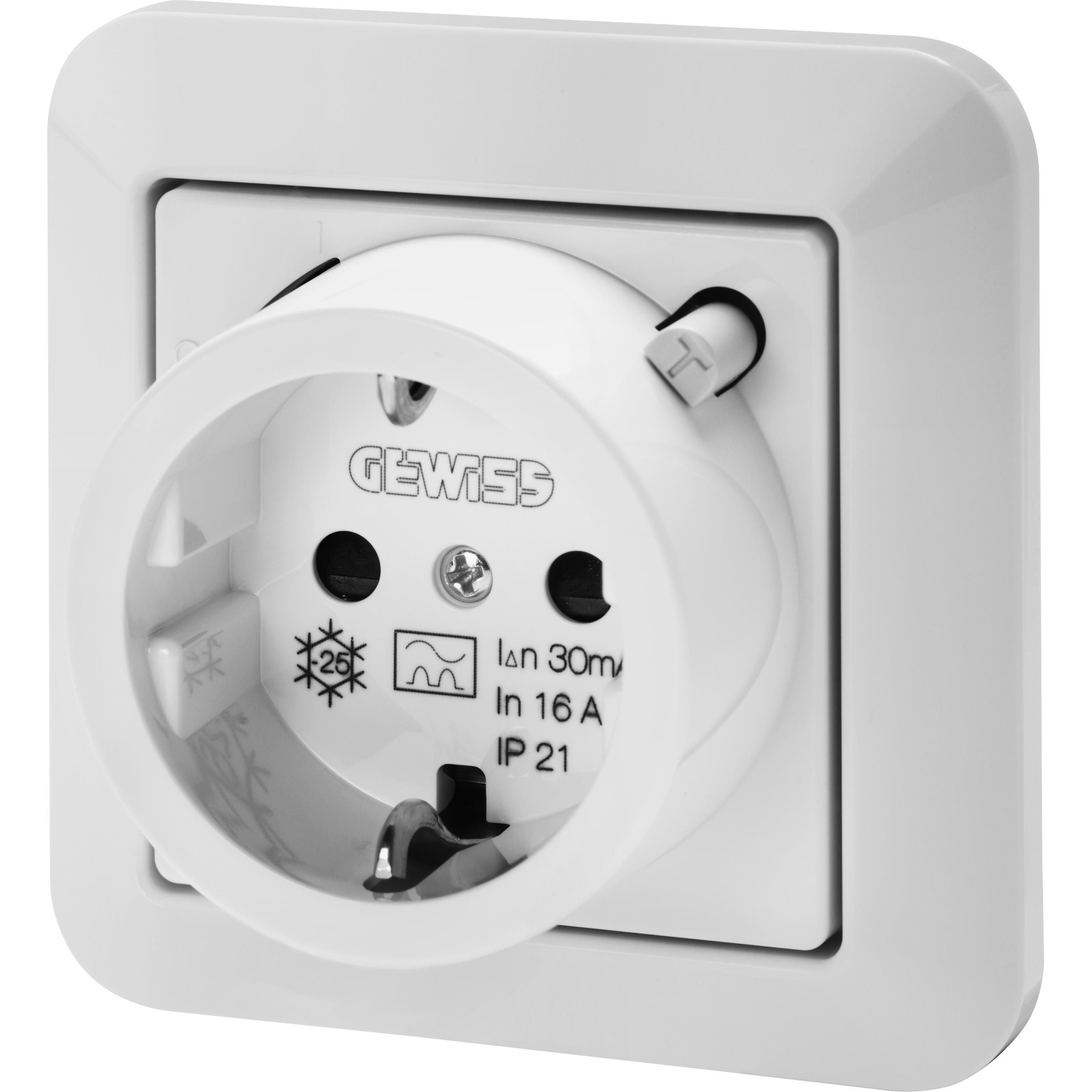 Gewiss, Steckdose, GEWI FI-Sicherheitssteckdose