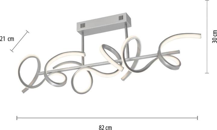 Actual product image Just Light CURLS LED Deckenleuchte Warmweiss 8,6W 3-fach Silber/Weiss 19032-21