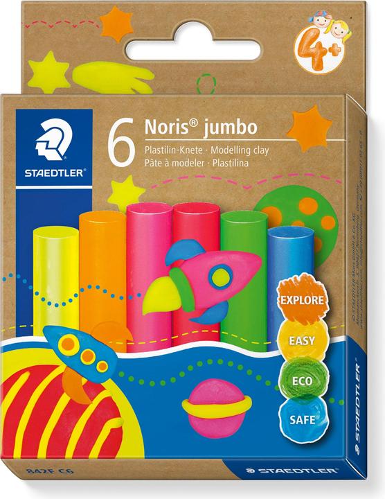 Actual product image Staedtler Plasticine modelling clay neon 6s multicoloured