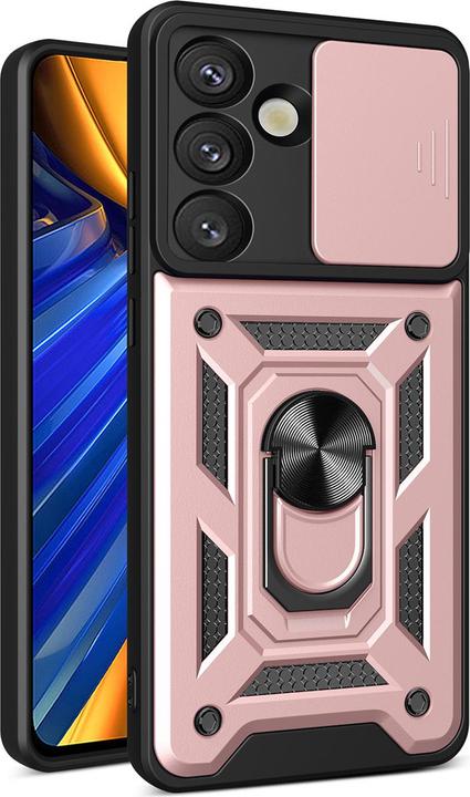 Immagine prodotto Hurtel Hybrid Armor Camshield-Hülle mit Kameraabdeckung und Metallring für Samsung Galaxy S25 – Pink (Samsung Galaxy S25)