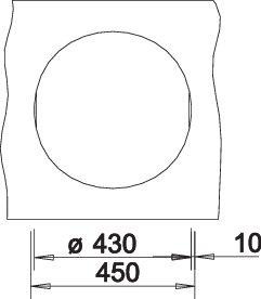 Actual product image Blanco Rondo (Top-mounted sink, 45 cm, 45 cm)