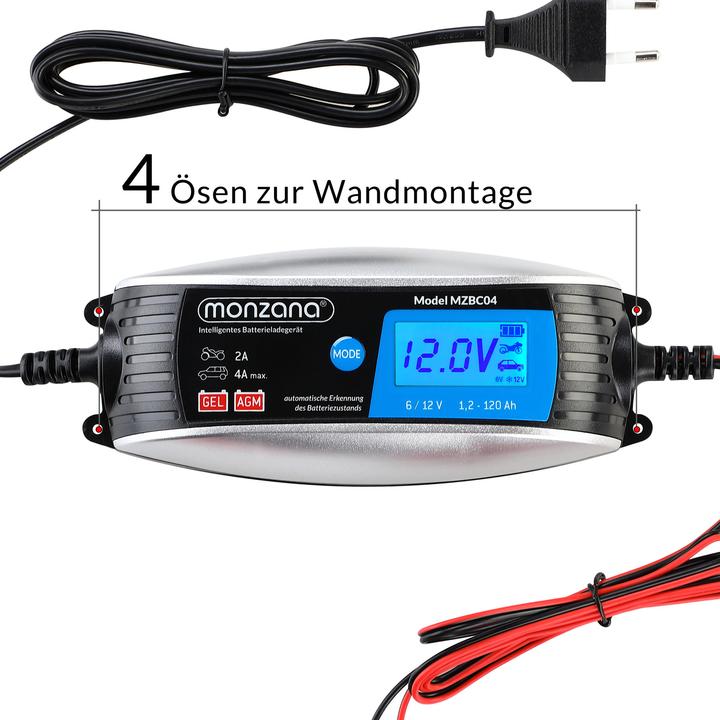 Actual product image Monzana KFZ Batterieladegerät (12V, 6V, 4 A)