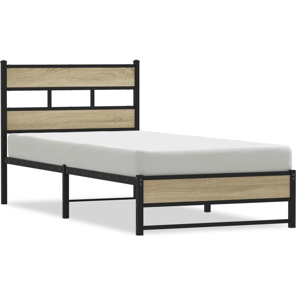 VidaXL, Bett, Metallbett Bett Lattenrost Einzelbett Bettgestell ohne Matratze 80x200cm (80 x 200 cm)
