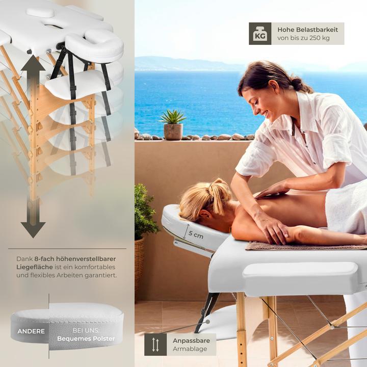 Image du produit tectake Ensemble de table de massage Freddi avec rouleaux de massage