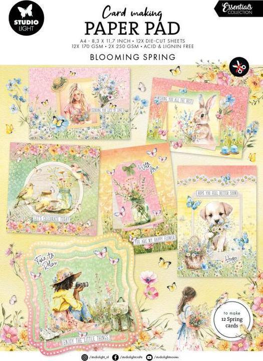 Actual product image art by marlene Card Making Pad "Blooming Spring" 14 Sheets Essentials (1x)