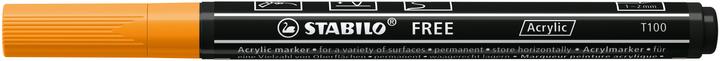 Produktbild STABILO Acrylmarker - FREE Acrylic - T100 Rundspitze 1-2mm - Einzelstift - orange (1x)