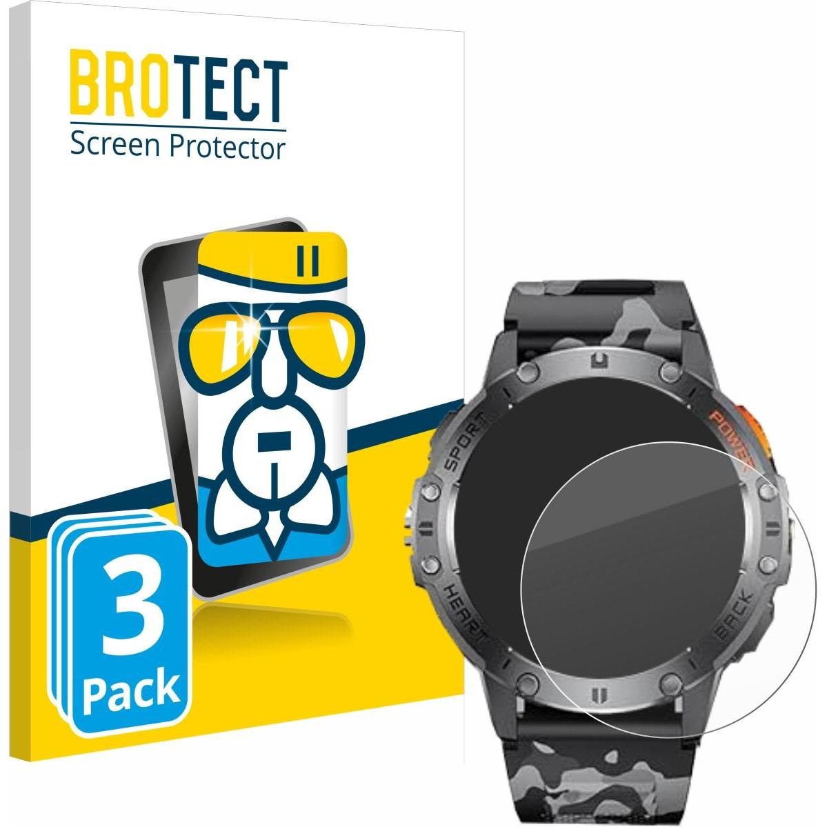 BROTECT Schutzglas Schutzfolie Glas Folie Displayschutz klar, Smartwatch Schutzfolie, Transparent