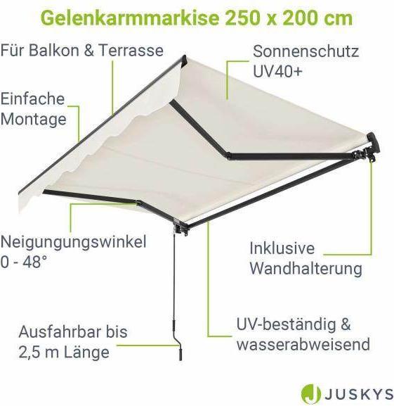 Produktbild Juskys Gelenkarmmarkise (2 m)